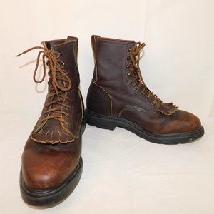 Red Wing 931 Logger 10 Race Up Boots Size 9 1/2 Men's Leather Made USA Redwing